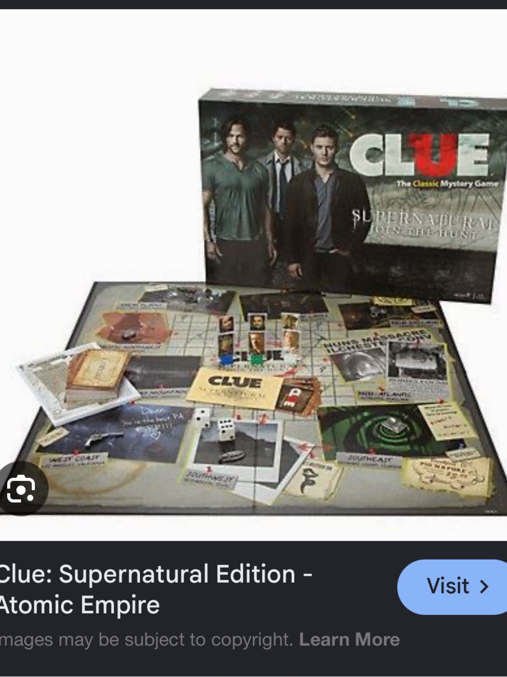 Clue: Supernatural Edition Board Game - Black/Grey opened - Picture 2 of 4